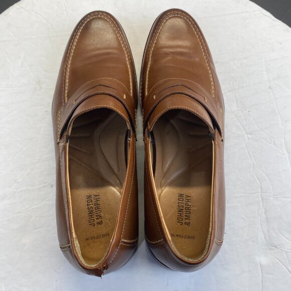 Johnston & Murphy Warner Penny Loafer 20-9592 Brown Leather Mens Dress Shoes 13M main image 5